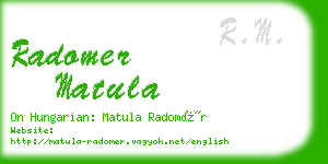 radomer matula business card